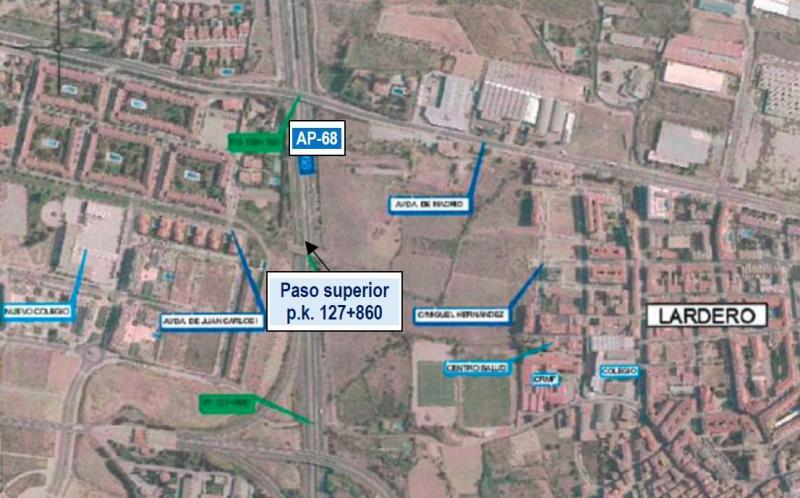 Mitma licita por 388.485 euros las obras para habilitar un carril ciclo-peatonal en el paso superior de la AP-68 en Lardero